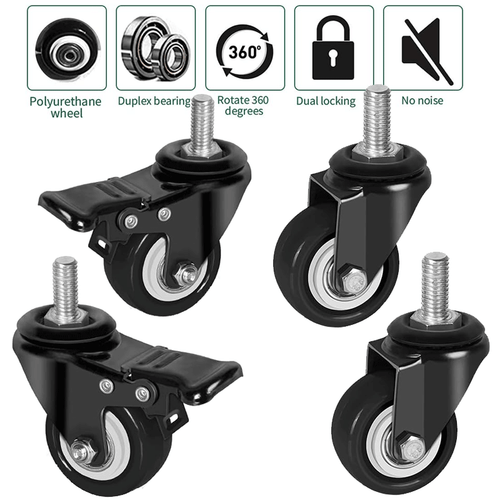 4x Transportrollen Laufrollen Möbelrollen Lenkrollen Schwerlastrollen Bockrollen - Bild 1 von 12