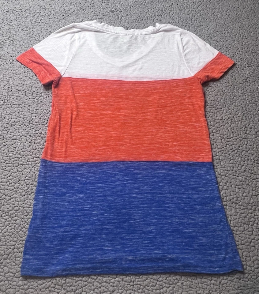 Boise State Broncos Football Orange And Blue T Shirt Womens Size Medium V Neck - Image 2 of 4