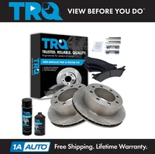 TRQ Rear Brake Pad & Rotor Pair Kit Semi Metallic w/Chemicals