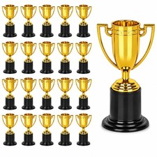 Mini Gold-Plated Trophies 4" - 24-Pack Bulk Awards for Kids, Sports, School Pa