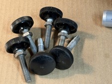 6 Pieces 3/8''-20 X 2  Long Threaded Plastic Knob black Used