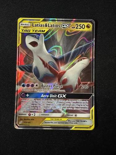 Pokémon TCG Latias & Latios GX Tag Team Card Full Art 113/181 NM
