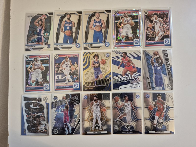 Basketball 60 Card Lot No Duplicates, Philadelphia 76ers (Embiid, Erving, Bamba)