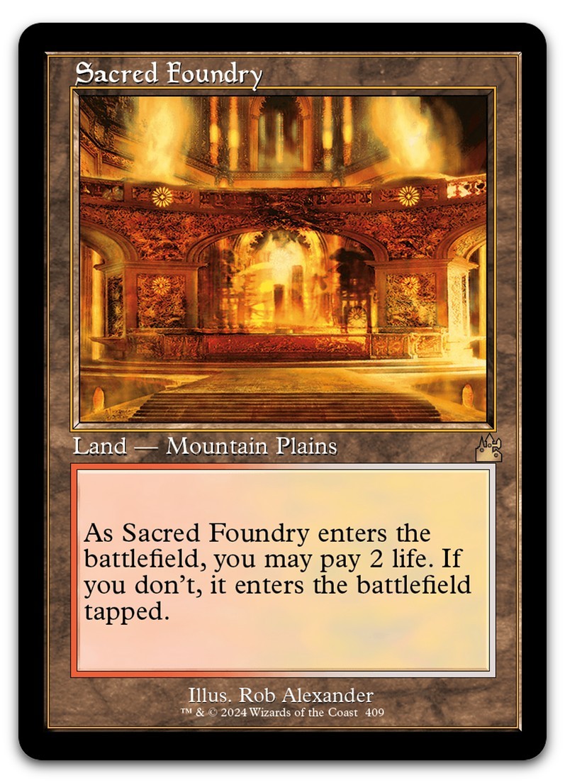 Sacred Foundry (Retro Frame) #409 (NM) Ravnica Remastered RVR Magic MTG