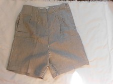 Vintage Tan White Stripe Cotton Shorts Waist 28"