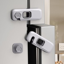 5 Pack Child Proof Refrigerator Lock, QYESWHSR Fridge Locks for Kids Gray