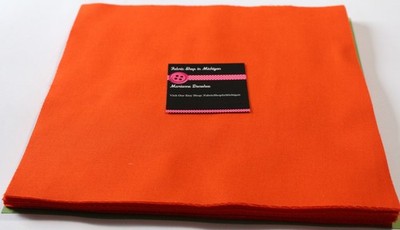Layer Cake Blaze Orange solid  10 x 10 '' MDG 40 pack -