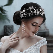 ULAPAN Wedding Headbands Flowers 1 Count Pack of 1 , headbands and earrings