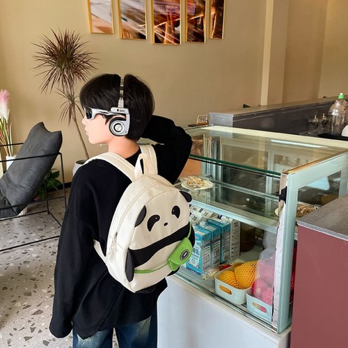 Large Capacity Cartoon Backpack Nylon Panda Pattern Schoolbag Teenage Girls - Picture 5 of 12