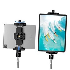 iPad and Phone Tripod Mount Adapter with Ball Head, iPad Holder for Black