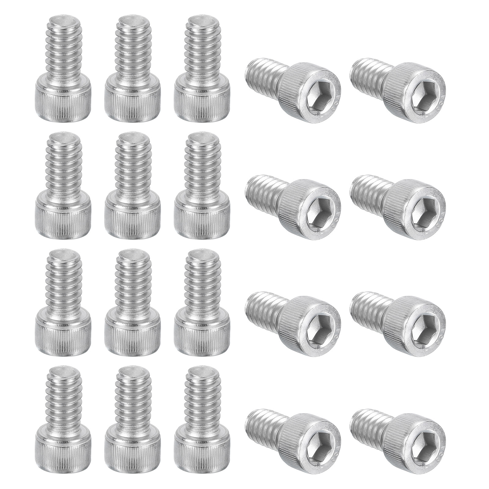 M6x20mm 316 Stainless Steel Flat Head Socket Screws - Hex Drive (6 Pieces)