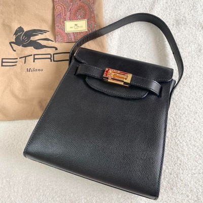 ETRO Black Saffiano Leather Handbag, Used, Good Condition with Dust Bag.