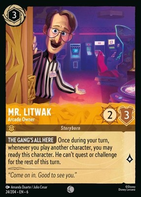 Mr. Litwak, Arcade Owner - Azurite Sea - Lorcana TCG