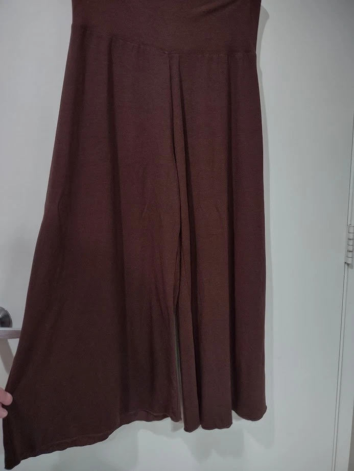 Women's Vintage Lemon Tart Pull on Wide Leg Capri Pant Chocolate Small - Image 2 of 4