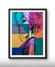 Figurative Abstract Expressionism Art 9X12 Kimono Portrait Xtn Original