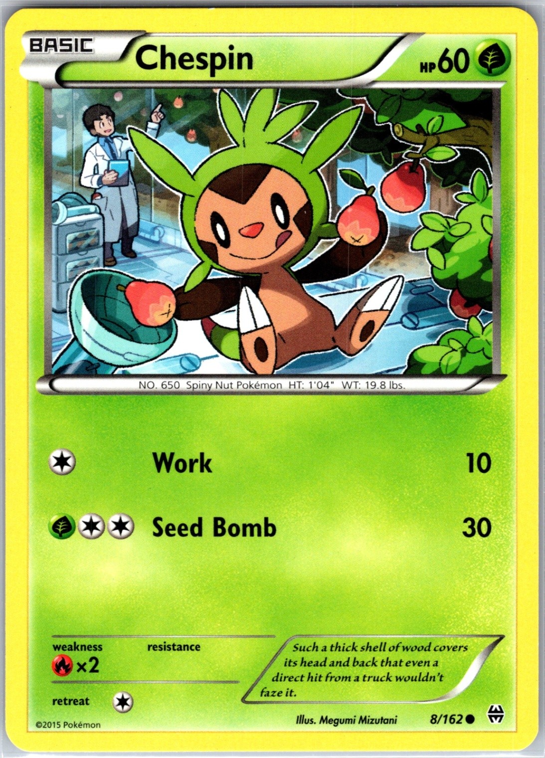 Chespin 8/162 Common Regular Card XY - BREAKthrough Pokemon TCG LP
