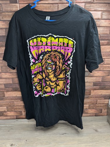 Ultimate Warrior Always Believe Pro Wrestling WWE WWF Large Gildan T-Shirt - Picture 7 of 8