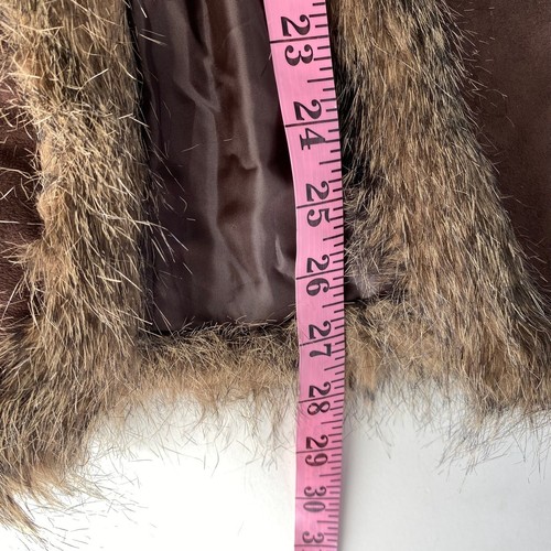 Bagatelle Y2K Western Vest Women L Brown Faux Suede Faux Fur Boho VTG 90s NWT - Picture 11 of 11