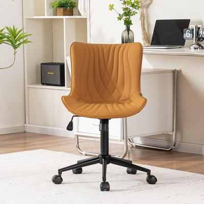 Office Chair, Armless Desk Chair with Wheels, Adjustable Swivel Home Office C...