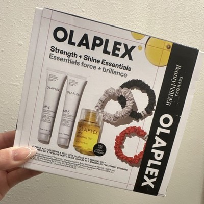 Olaplex Strength + Shine Essentials Set: Shampoo, Conditioner, Oil & Scrunchies 