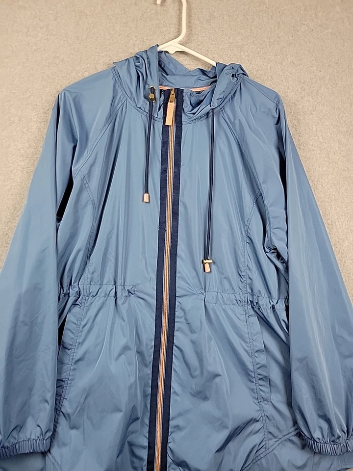Maurices Light Blue LS Hooded Zip Up Windbreaker Lightweight Jacket Women's XL - Image 2 of 4