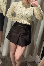 H&M satin brown bow mini skirt sold out online Size 10 Eu 38