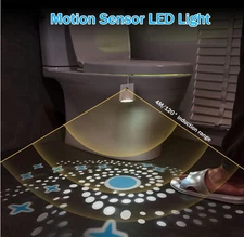 16-Color Motion Toilet Light with Star Projection, USB Rechargeable, 2-Pack