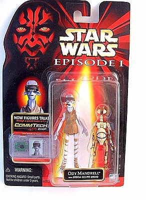 STAR WARS CARDED ODY MANDRELL C-7/8 WITH OTOGA 222 PIT DROID + COMM TECH CHIP...