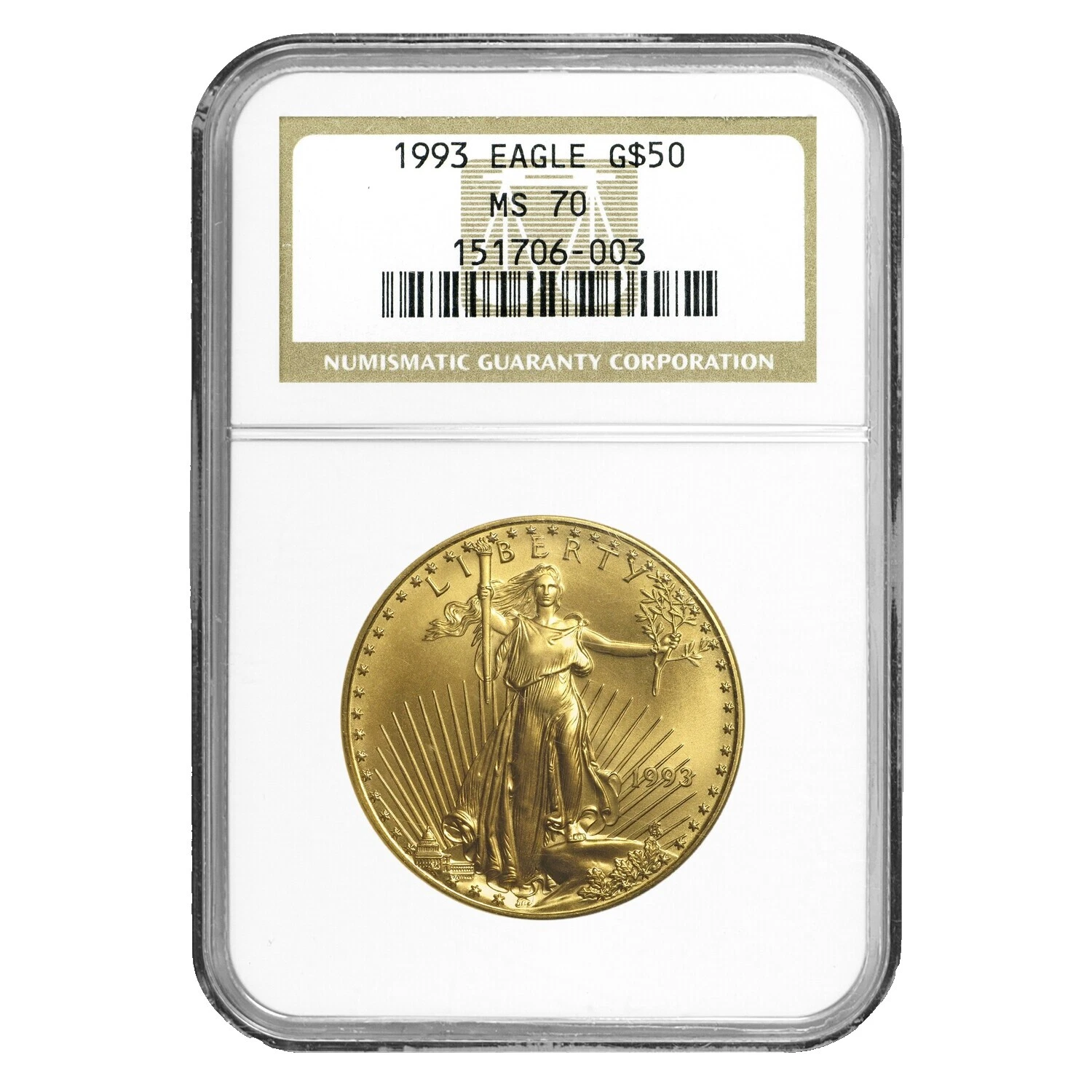 Contenido de metal precioso de 1 Oz por unidad de 1993 monedas de lingotes de oro