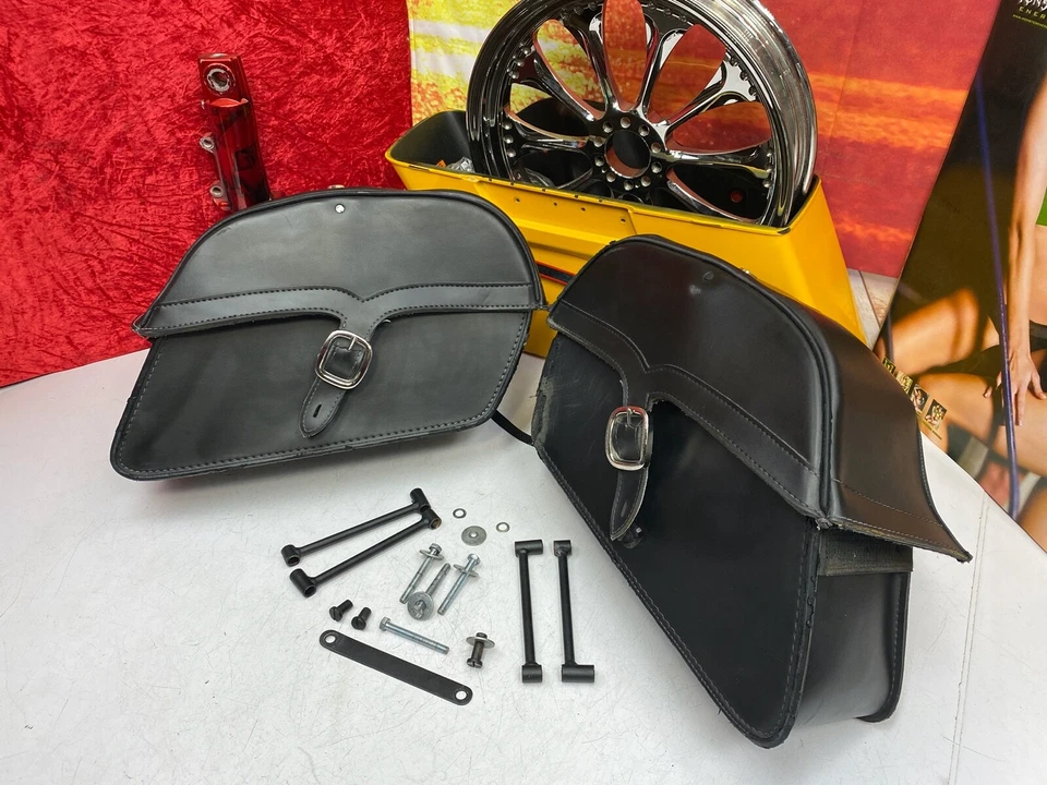 🔥Harley Honda Yamaha Suzuki Slanted Locking Zip Off Throw Over Saddlebags🔥 - Image 2 of 4