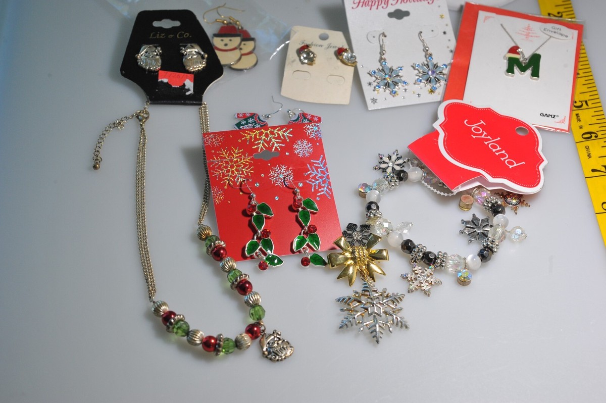 Lot Christmas Jewelry Earrings Brooches Bracelet Tree charm  display picture 2