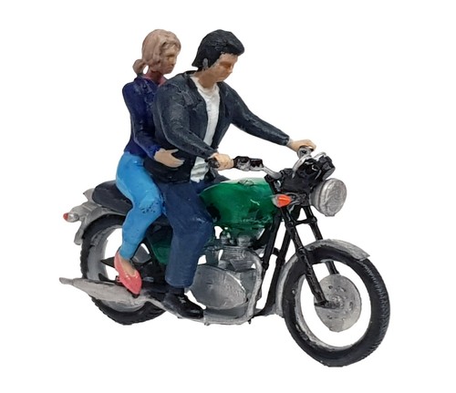 FG22 - Figuras de rockeros con pilón en motocicletas sin pintar escala Sin O - Imagen 5 de 9