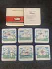 Vintage PIMPERNEL Set 6 barche a vela regata sottobicchieri sughero retro made in England