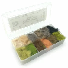 HARELINE DUBBIN DISPENSER - Fly Tying 100% Rabbit Hair Dubbing Dub Fur 12 Colors