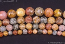 Pietra preziosa agata marina naturale perline tonde sfaccettate 6 mm 8 mm 10 ...