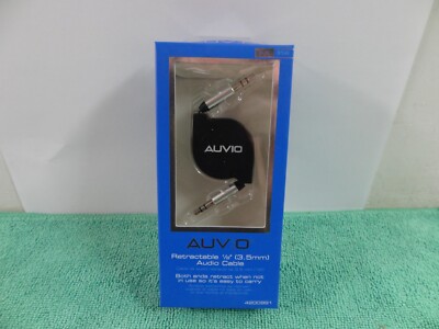 AUVIO Retractable Headphone AUX Audio Cord 1/8'' (3.5 mm) Stereo Male to Male 3Ft