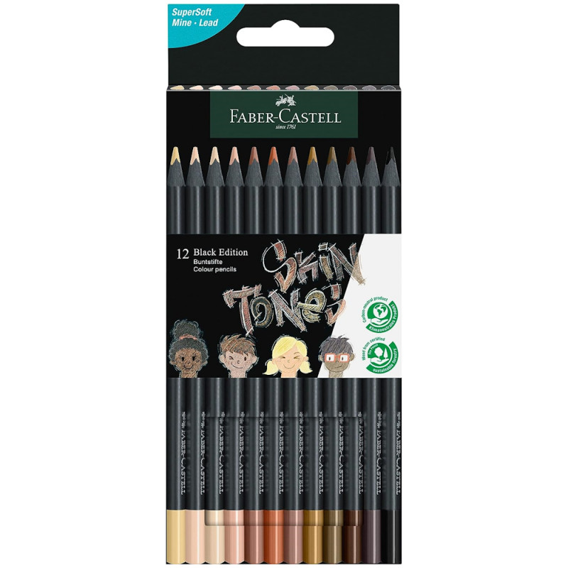 Faber-Castell Black Edition Colour Pencil Skin Tone Set (12pc)