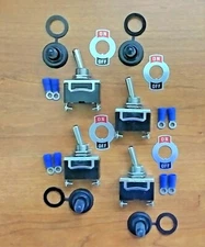4 BBT 2 Position 20 amp Toggle Switches w/Terminals & Waterproof Boots