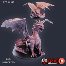 Adult Bronze Dragon Epic Miniatures RPG D&D Pathfinder 3D Print