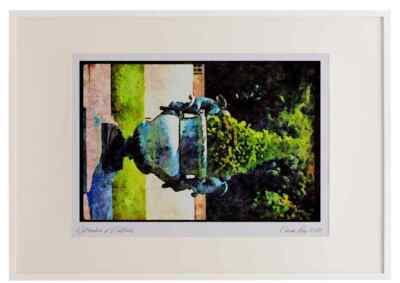 Garten 346041 Urne mit Cherubs Versailles Frankreich A3 Bilderrahmen Aquarell p