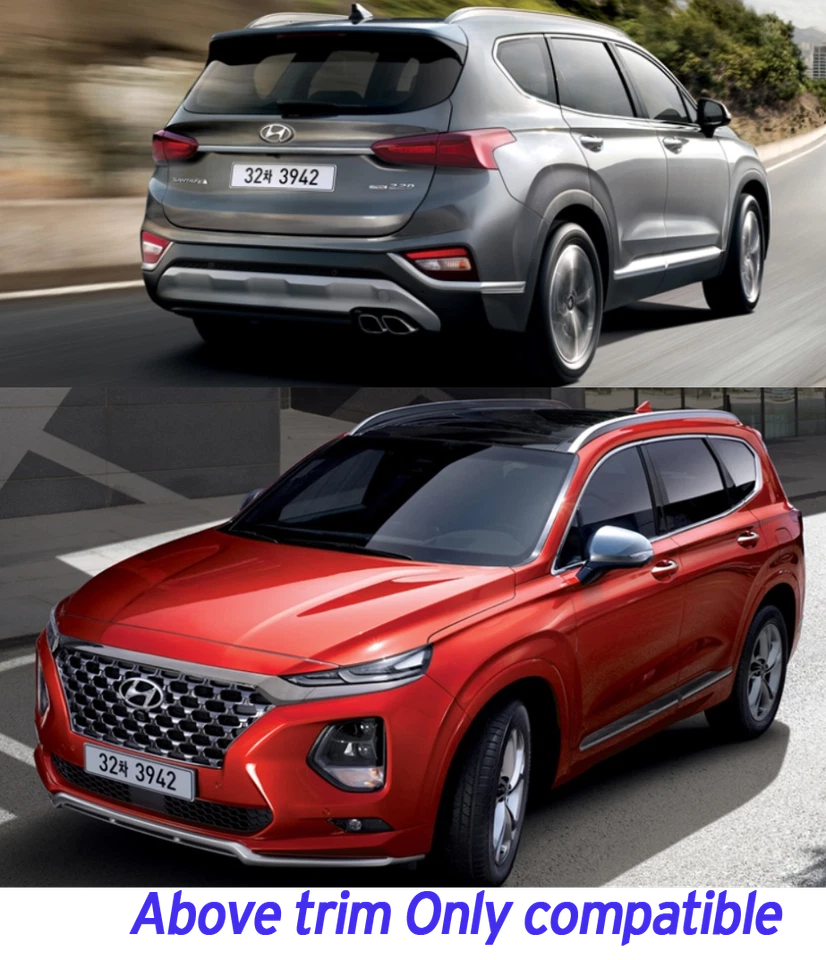 Visera de ventana cromada plateada protector de ventilación SunRain D997 para Hyundai SantaFe 2019~2023 Foto 4 de 4