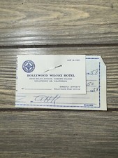 Vintage Hollywood Wilcox Hotel Receipt From 1958