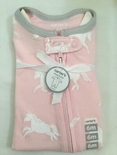 NWT Carter's Unicorn Footless PJs Sleeper Cotton Easter NB,3M,6M,9M Baby Girls