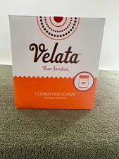 Velata Fondue Warmer Clementine Curve in Box.