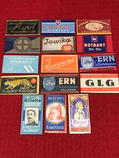 NOS German Safety Razor Blade Lot #1 - Mint+++ - Set of 15 Blades & Wrappers
