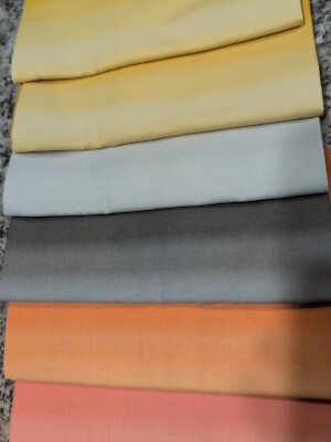 6 Yellow Orange Gray Blenders OMBRE Fabric Boundless 18x44 OOP