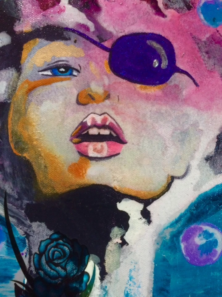 PINTURA ORIGINAL 12x16 Acrílico sobre Lienzo MAR PIRATA Por Primavera Sirena Moda Foto 3 de 3