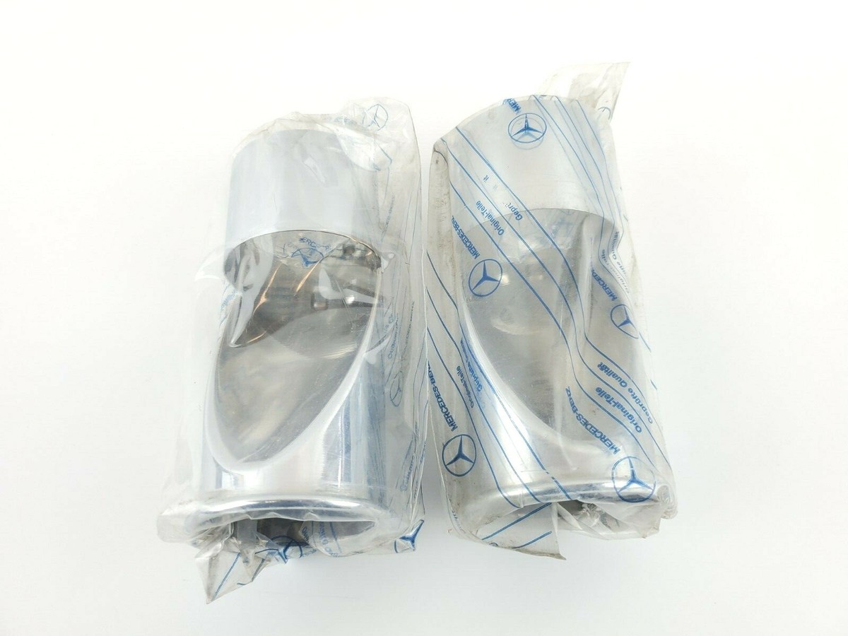 NOS Pair 2x Genuine Mercedes Benz Chrome Exhaust Tips W114 W115