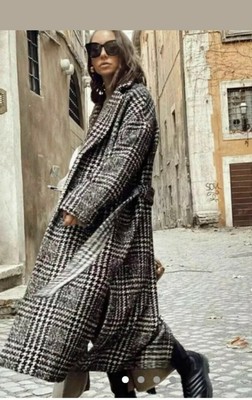 zara check coat