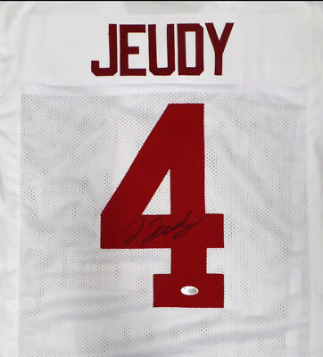 Alabama Crimson Tide Jerry Jeudy Autographed White Jersey Beckett BAS  #S32274